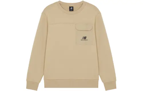 New Balance Sweatshirts Men's Khaki Crew Neck Moderate Regular