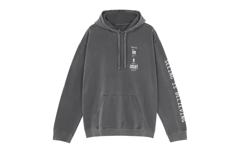 Travis Scott Sweatshirts Unisex Gray Hooded Moderate Regular