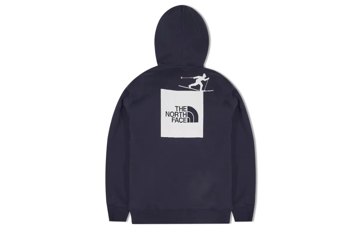 THE NORTH FACE Fun Logo Print Thickened And Fleece Lined Thermal Sports Knitted Fabric Hooded Sweatshirt Unisex