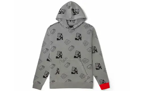 Vans X Kazuki Collection Sweatshirts Unisex Gray Hooded Moderate Regular