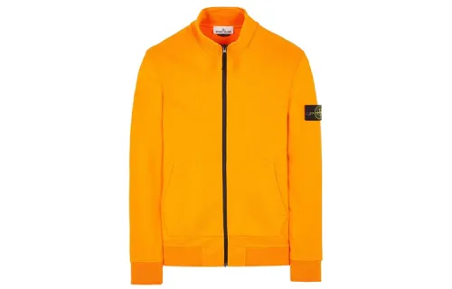 STONE ISLAND Sweatshirts Men's Orange Stand Collar Moderate Cardigan
