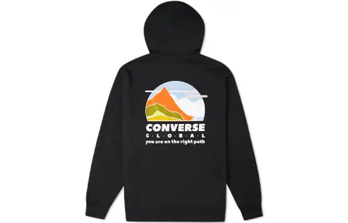 Converse Sweatshirts Men's Black Hooded Moderate Regular