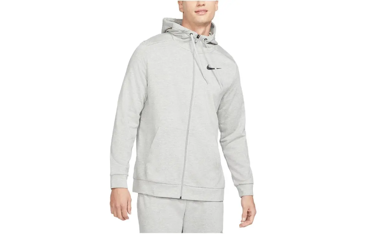 Nike Sweatshirts Men's Light Gray Hooded Moderate Straight Fit