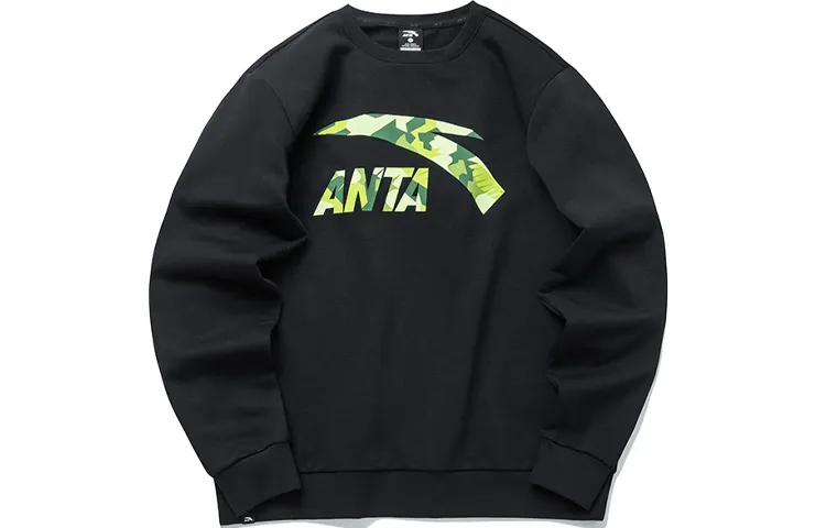 ANTA Life Collection Sweatshirts Men's Black Crew Neck Moderate Regular