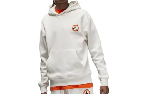 Jordan Sweatshirts Men's White Hooded Non Detachable Moderate
