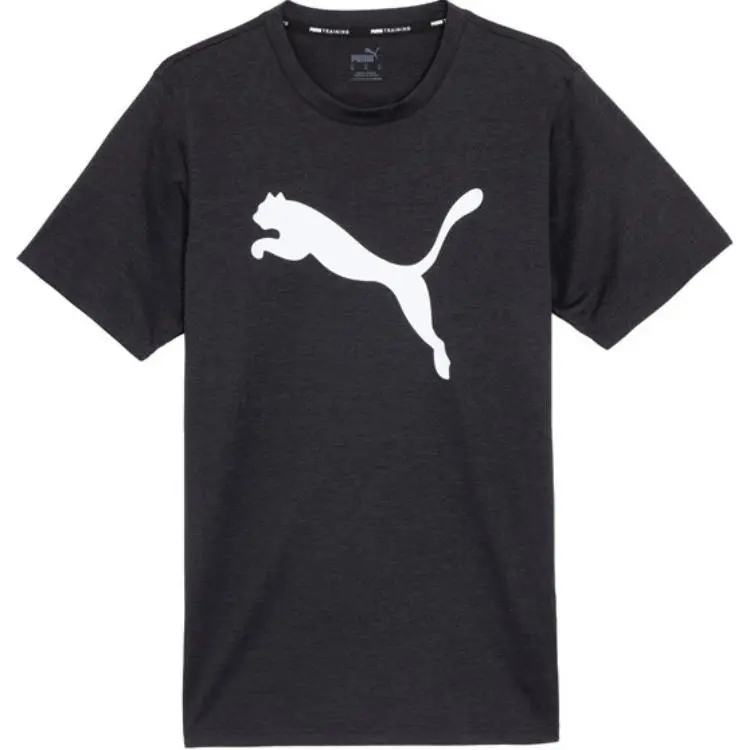 PUMA T-Shirts Men's Black Crew Neck Moderate Straight Fit