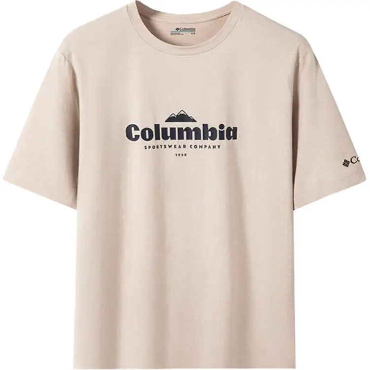 Columbia T-Shirts Men's Khaki Crew Neck Moderate