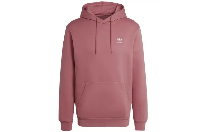 Adidas Originals Trefoil Sweatshirts Men's Pink Hooded Moderate Regular