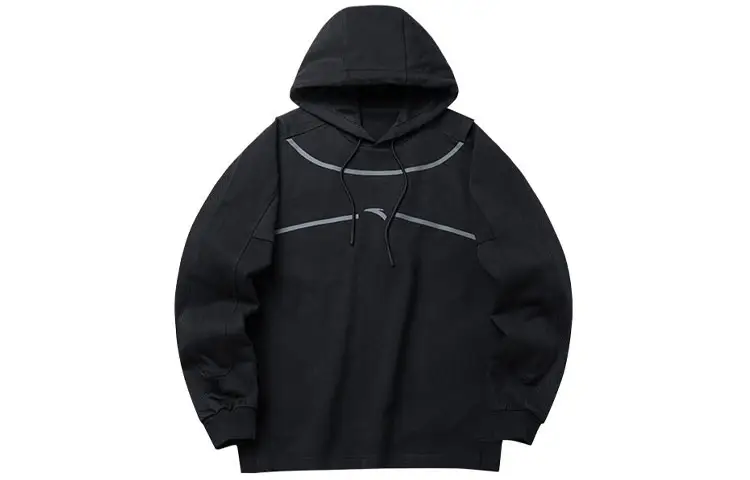 ANTA Sweatshirts Unisex Black Hooded Moderate Regular
