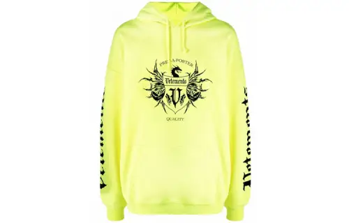 Vetements Sweatshirts Unisex Yellow Hooded Moderate Regular