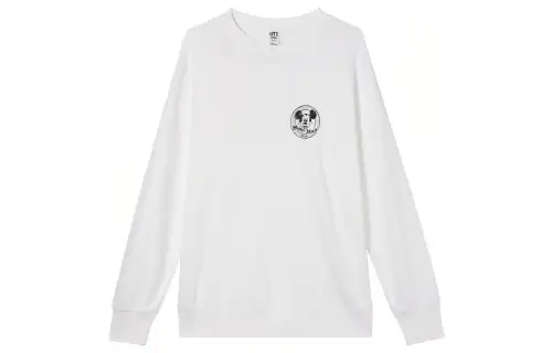 UNIQLO Sweatshirts Unisex White Crew Neck Moderate Regular