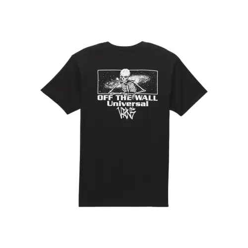 Vans T Shirts Men's Black Crew Neck Moderate Straight Fit