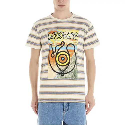 LOEWE T Shirts Men's Multicolor Crew Neck Moderate Straight Fit