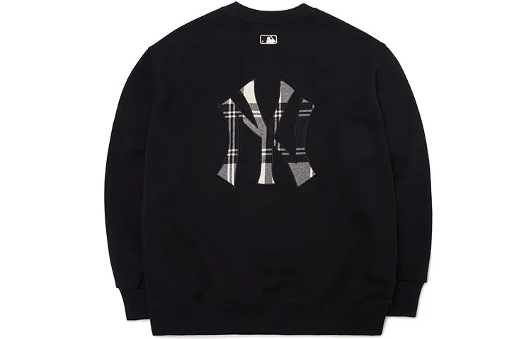 MLB Basic Logo Sweatshirts Unisex Black Crew Neck Moderate Regular