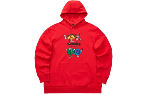 Skechers Cleofus Fun Cartoon Print Fleece Lined Thermal Hooded Pullover Sweatshirt Unisex