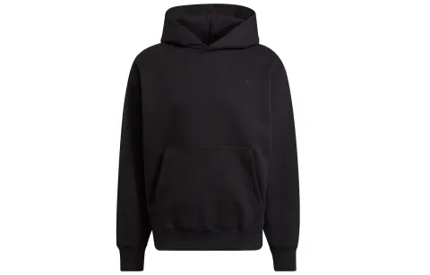 Adidas Originals Solid Color Fleece Lined Warm Sports Pullover Sweatshirt Men's Black