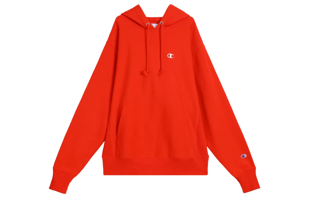 Champion Sweatshirts Unisex Red Hooded Moderate Regular