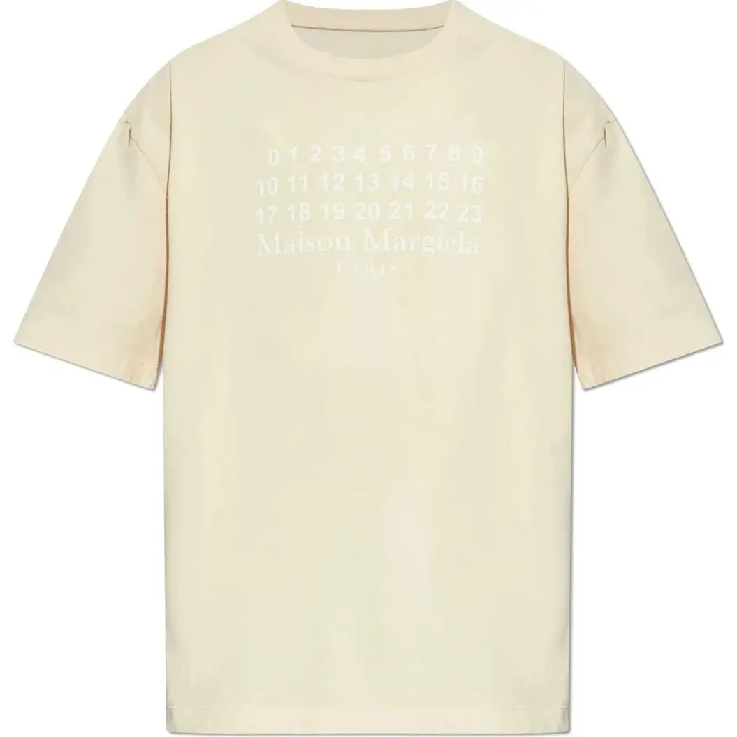 Maison Margiela Numbers Motif Printed Crewneck T Shirt