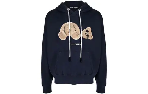 PALM ANGELS Bear Print Sprayed Logo Hoodie