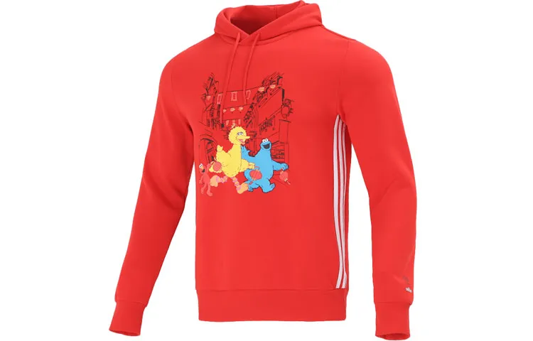 Adidas Sweatshirts Men's Red Hooded Moderate Regular