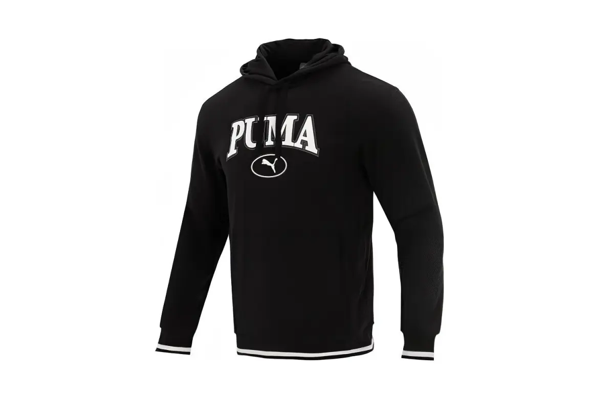 PUMA Sweatshirts Men's Black Hooded Moderate Regular