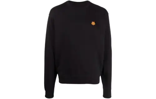KENZO Sweatshirts Men's Black Crew Neck Moderate Heavyweight