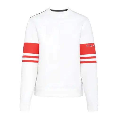 PRADA Sweatshirts Men's White Crew Neck Moderate
