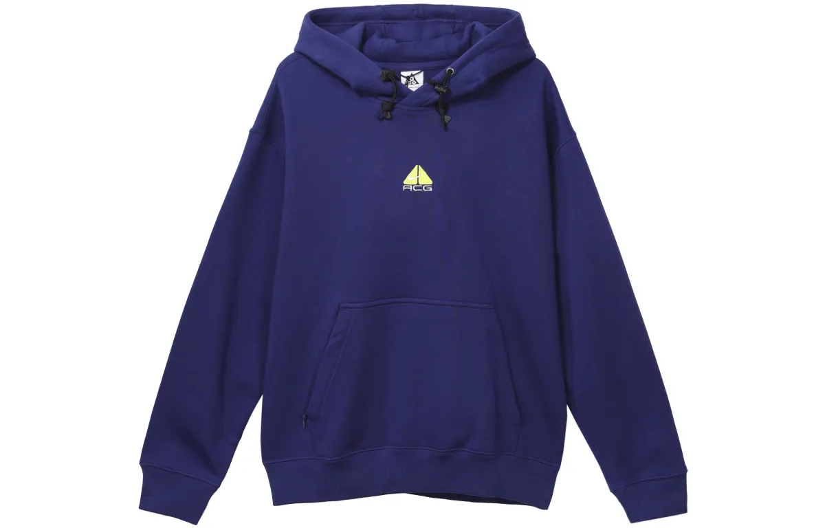 Nike ACG Brushed Thermal Pullover Sports Fleece Lined Hooded Sweatshirt Unisex Royal Blue
