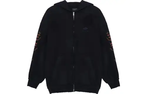 Balenciaga Heavy Metal Zip Up Small Fit Hoodie