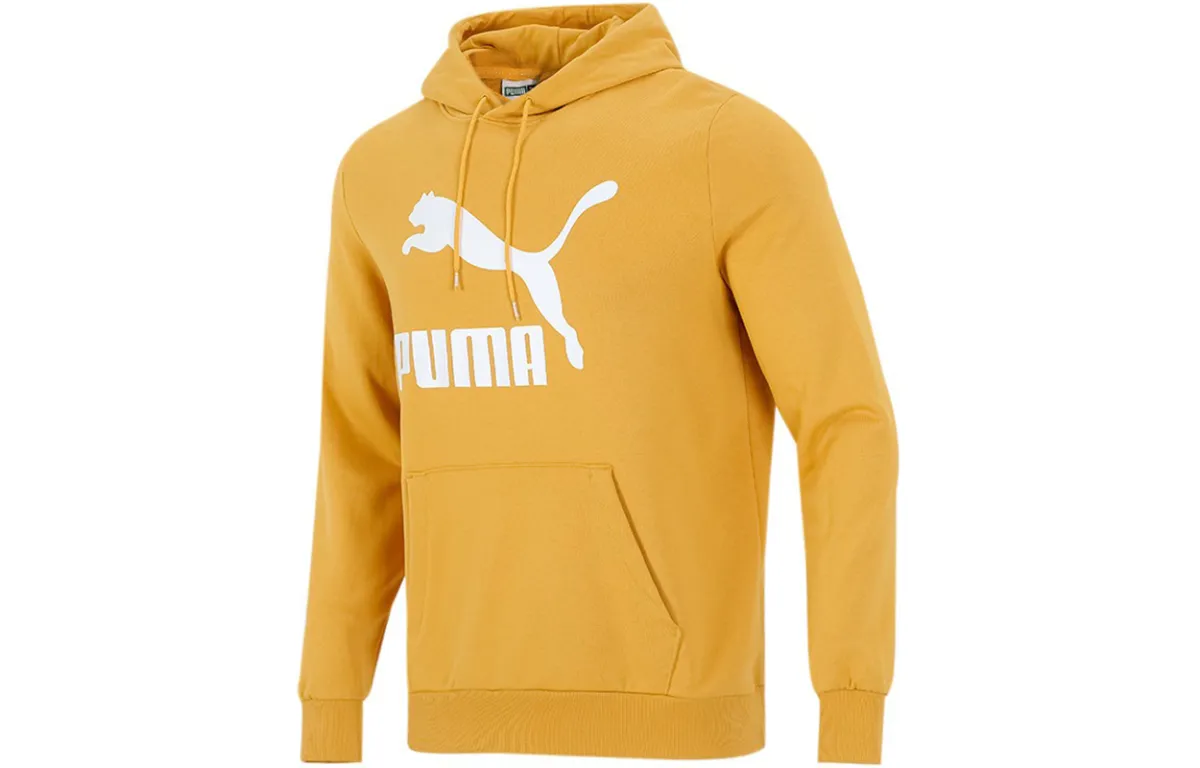 PUMA Sweatshirts Men's Gold Hooded Moderate Regular