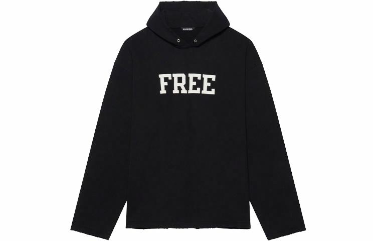 Худи Balenciaga с принтом (черное)