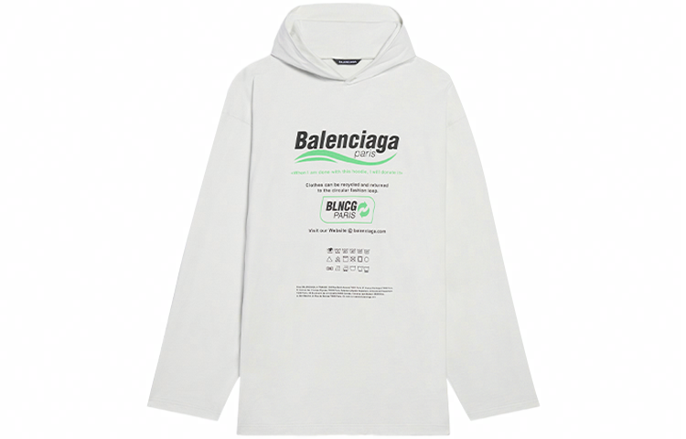 Мужское худи Balenciaga Balenciaga Logo (белый)
