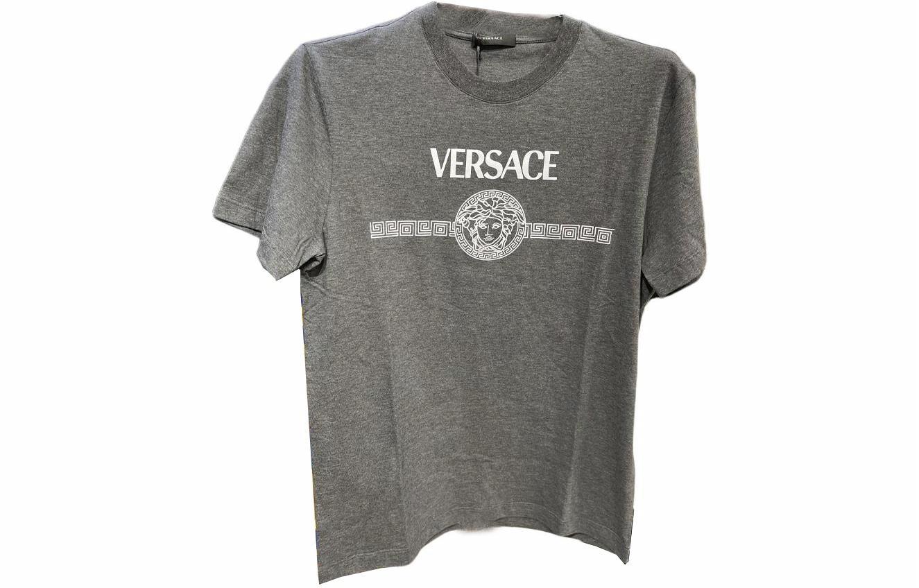 Мужская футболка Versace Logo (серая)
