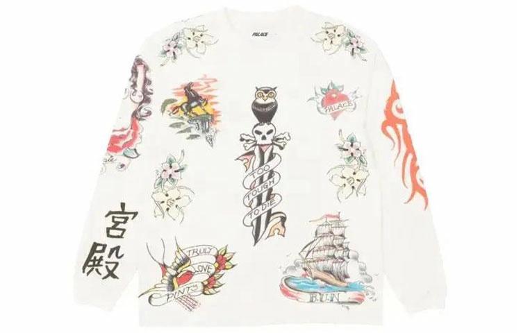 Худи Palace Inky Long Sleeve White (белое)