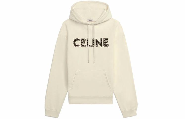 Мужской свитшот CELINE С заклепками (белый)