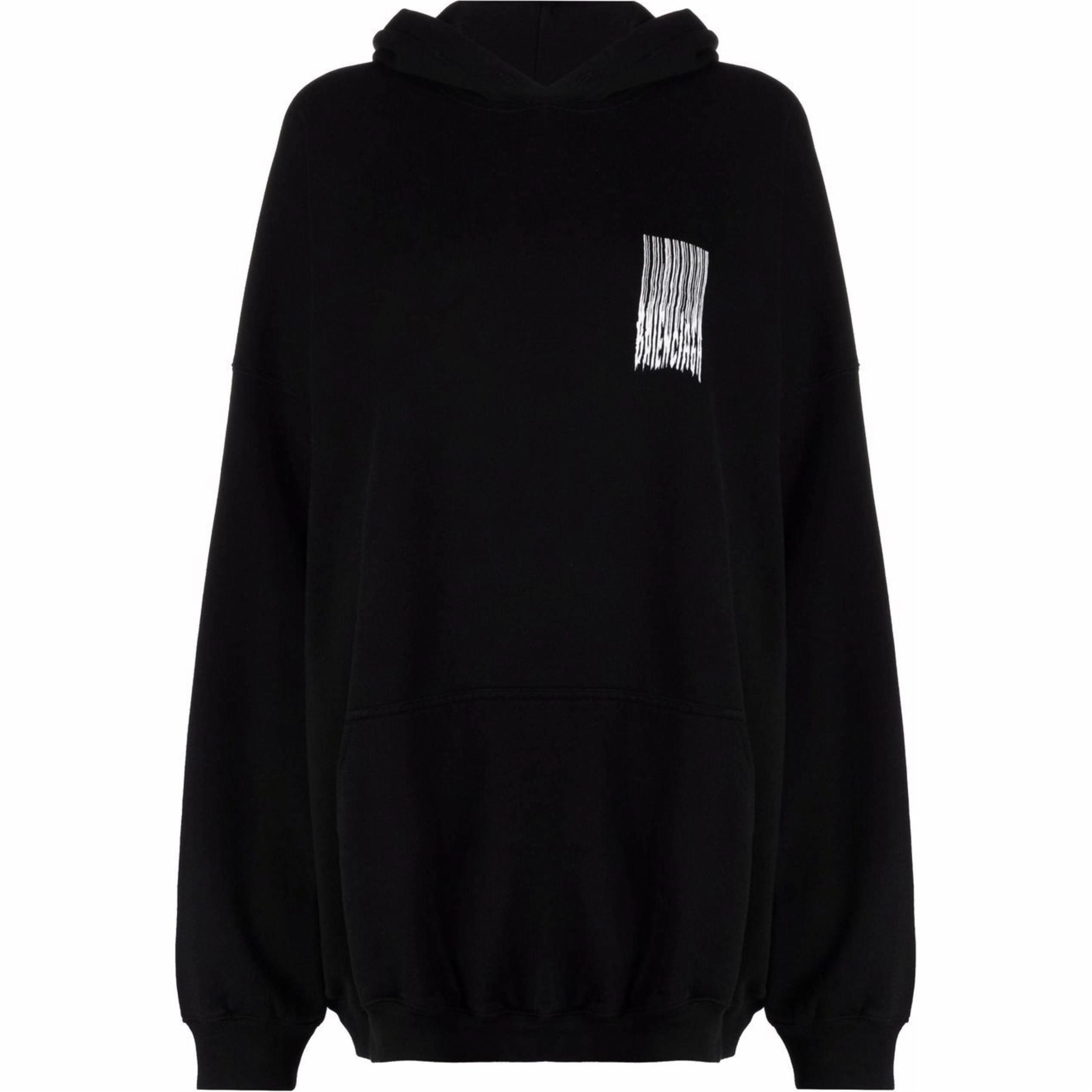 Толстовка Balenciaga с бахромой (черная)