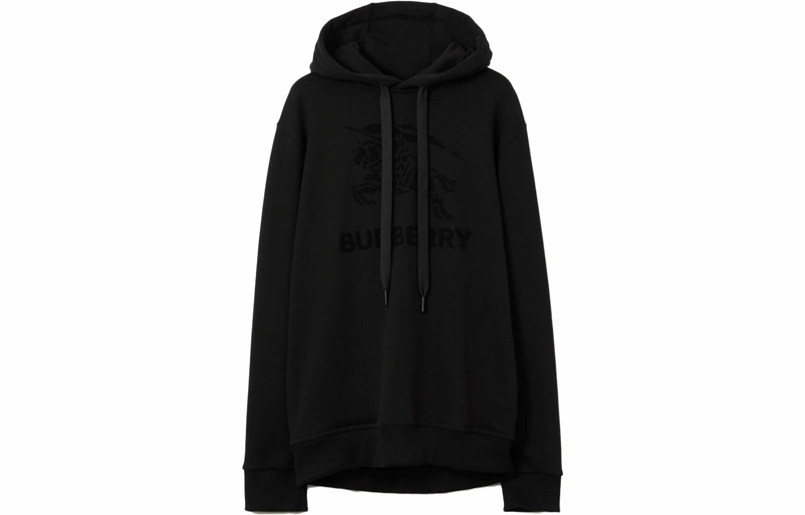 Мужское худи Burberry с вышивкой (черное)