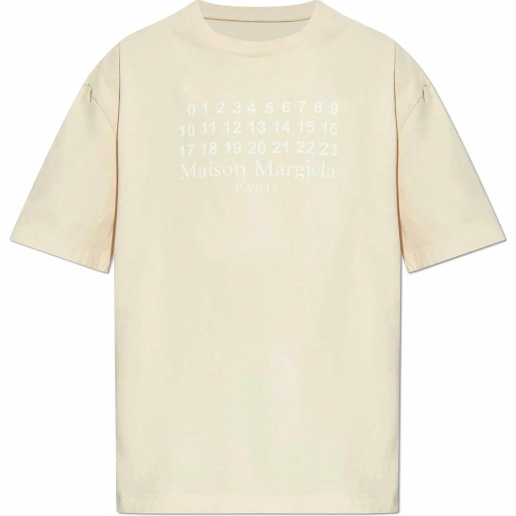 Мужская футболка Maison Margiela (бежевая)