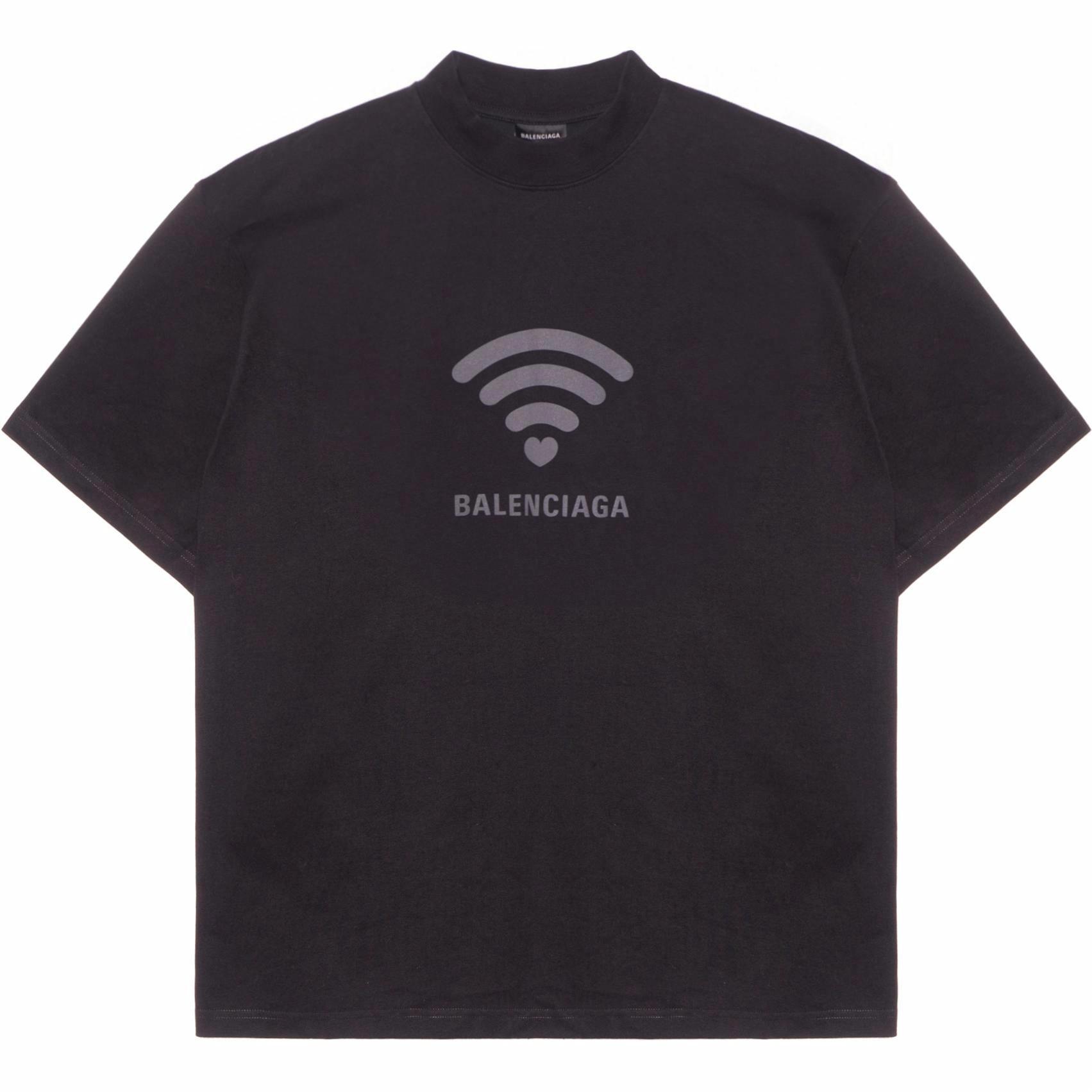 Мужская футболка Balenciaga Logo Print (черная)