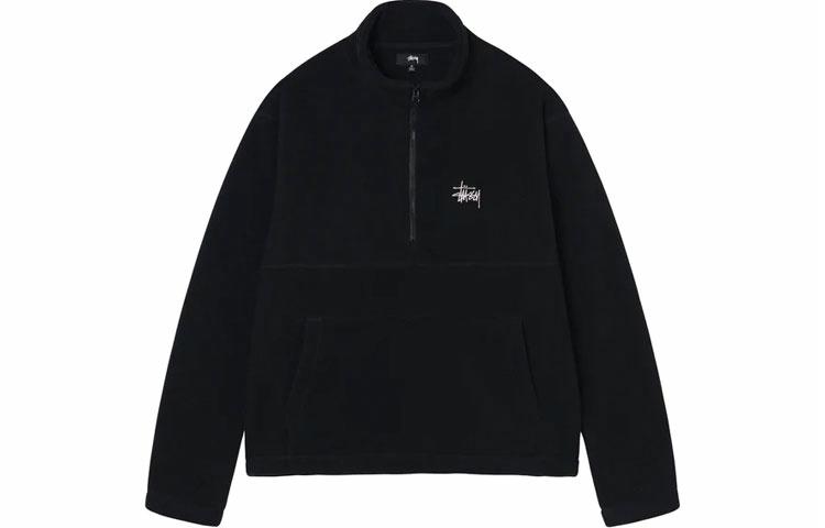 Мужское худи Stussy FW21 Half Zip (серое)