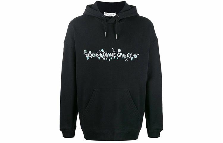 Мужское худи Givenchy Floral Logo (черное)