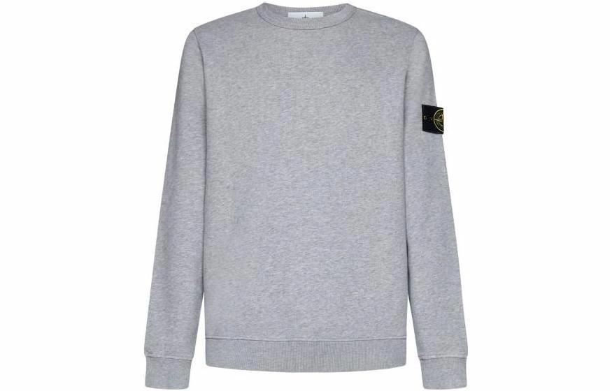 Мужское худи STONE ISLAND Badge Crewneck (серое)