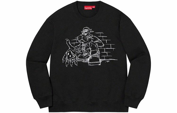 Худи Supreme FW21 Week 14 Dice Crewneck (серое)