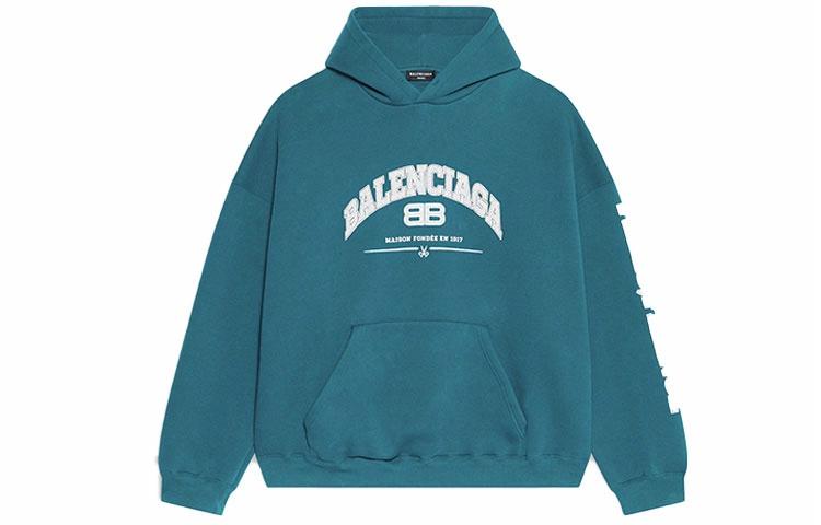 Мужское худи Balenciaga Maison Logo (синее)