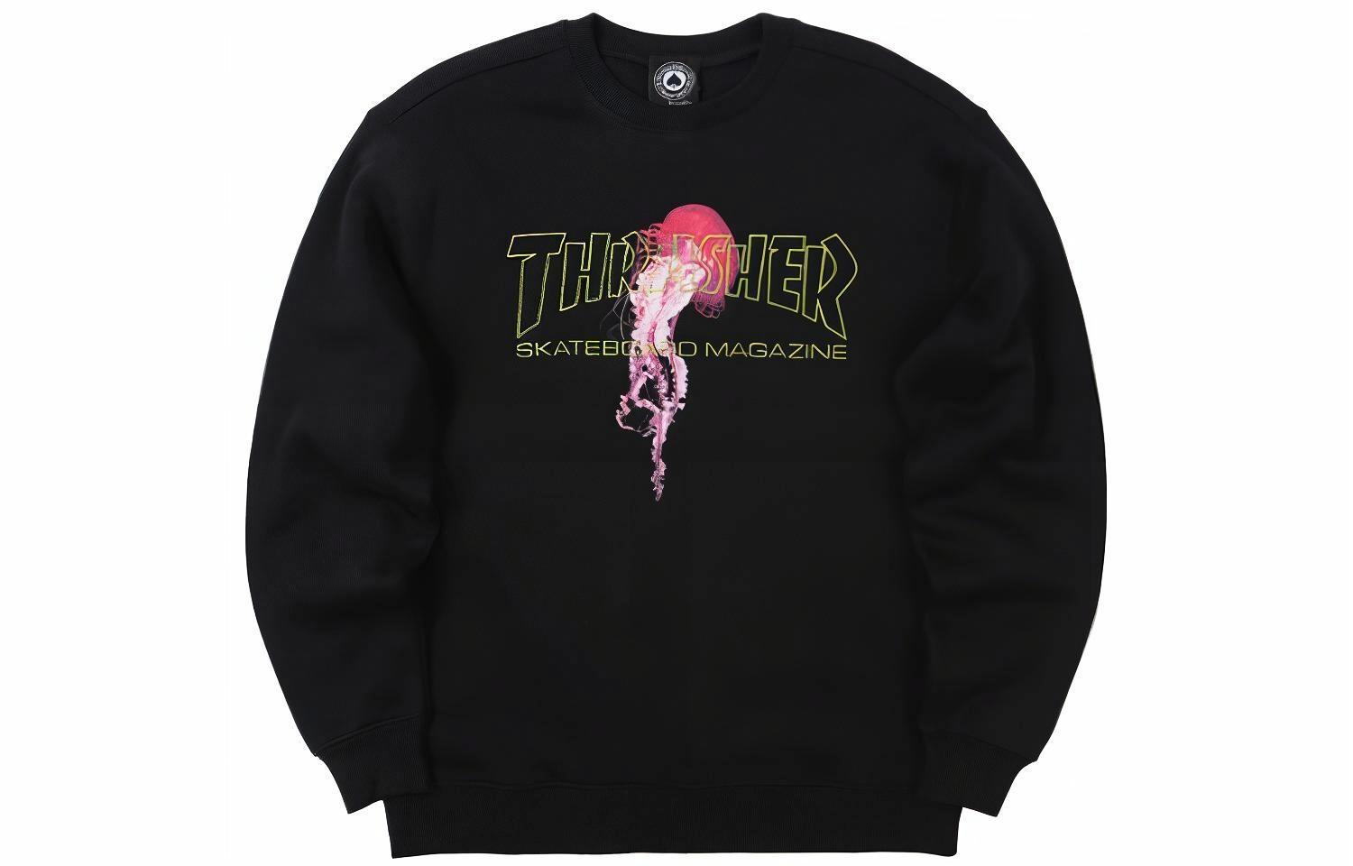 Худи Thrasher Atlantic Drift Crewneck Logo (черный)