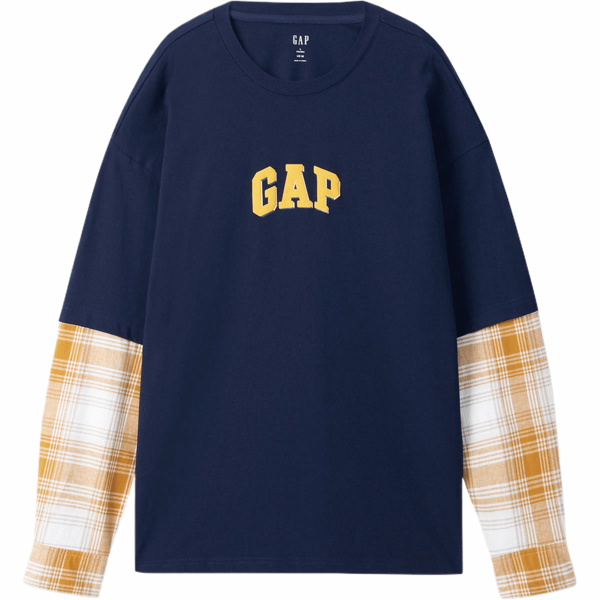 Футболка GAP (черно-серая в клетку)