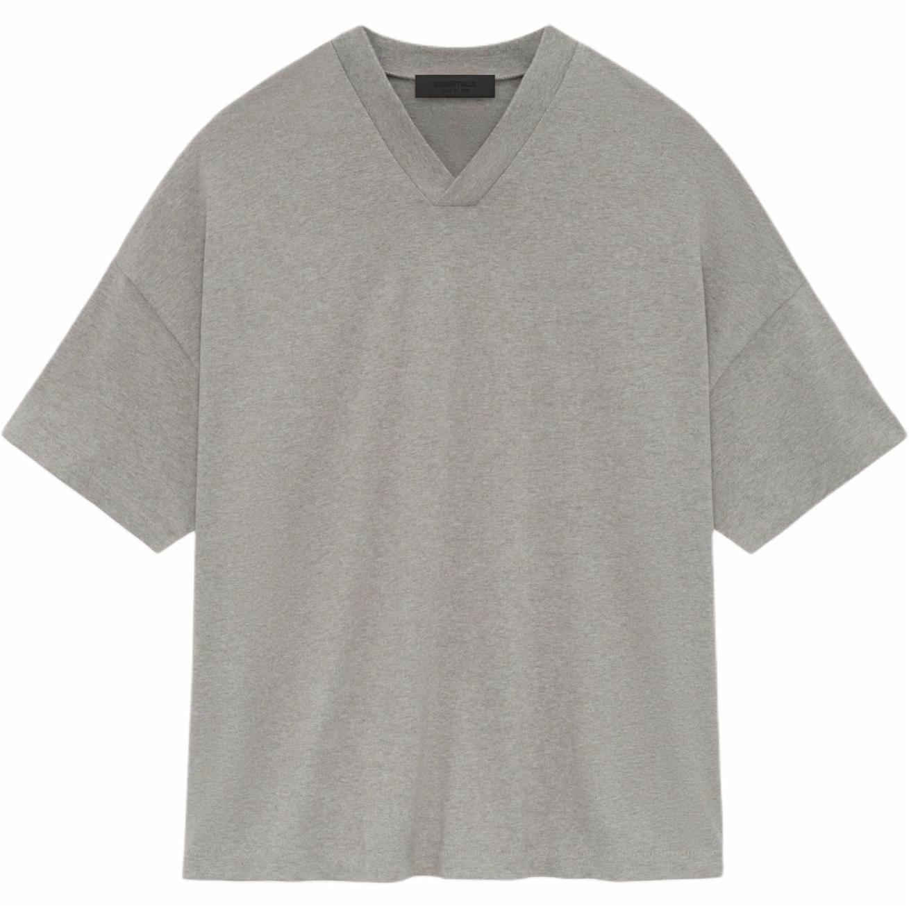 Мужская футболка Fear of God Essentials V-Neck (серая)