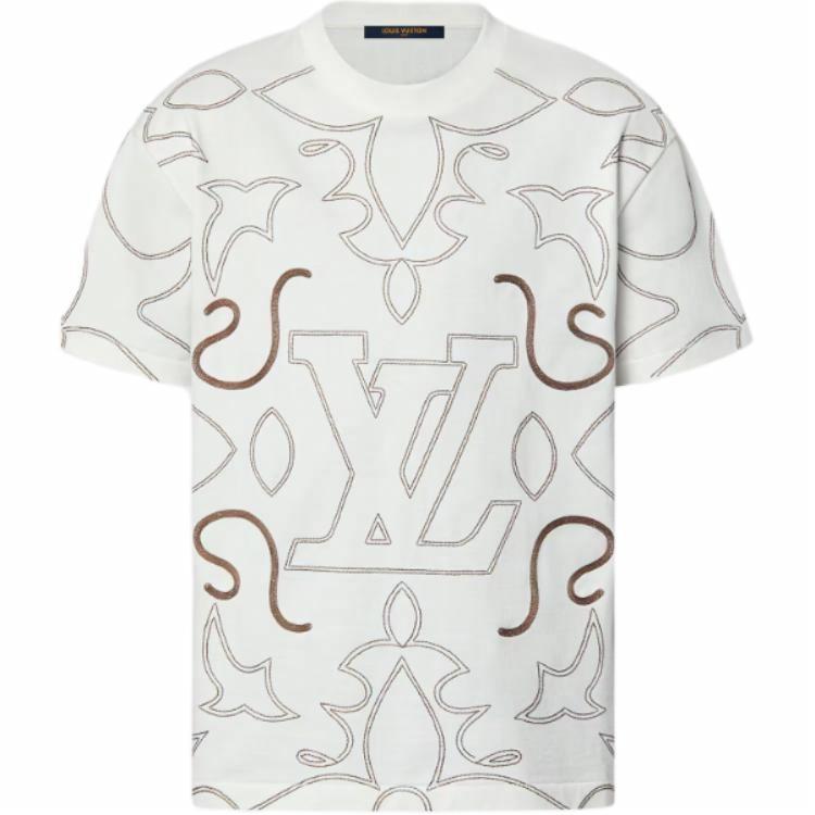 Мужские футболка Louis Vuitton LOUIS VUITTON FW24 LogoT (белая)