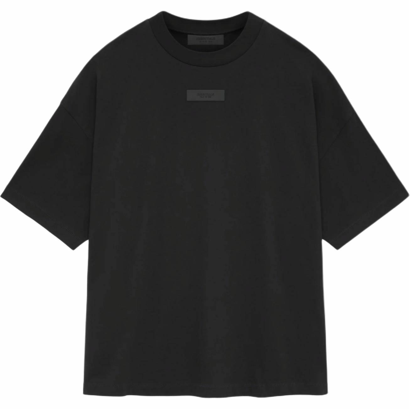 Мужская футболка Fear of God Essentials 2024 SS24 S/S Tee Black (темный цвет дерева, черный)