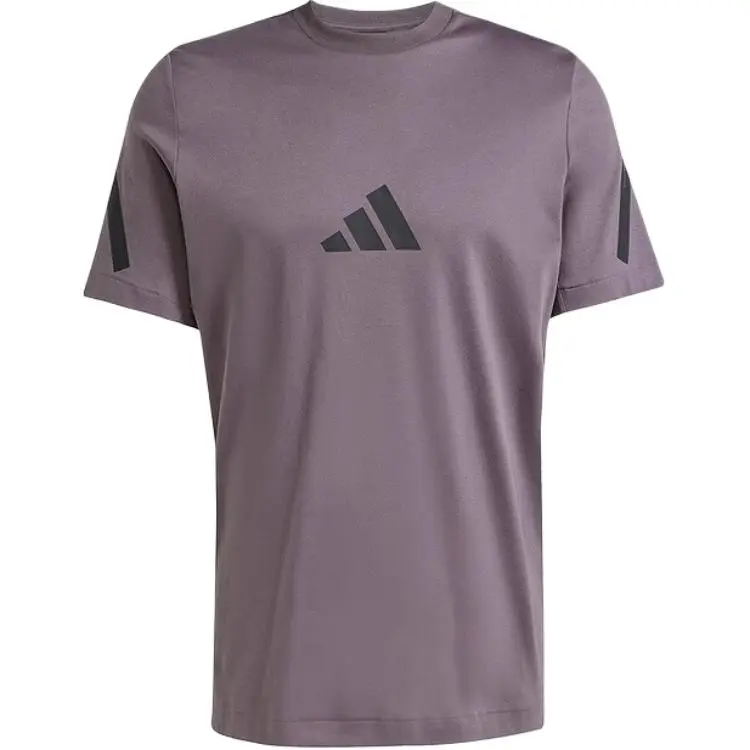 Adidas T-Shirts Men's Purple Crew Neck Moderate
